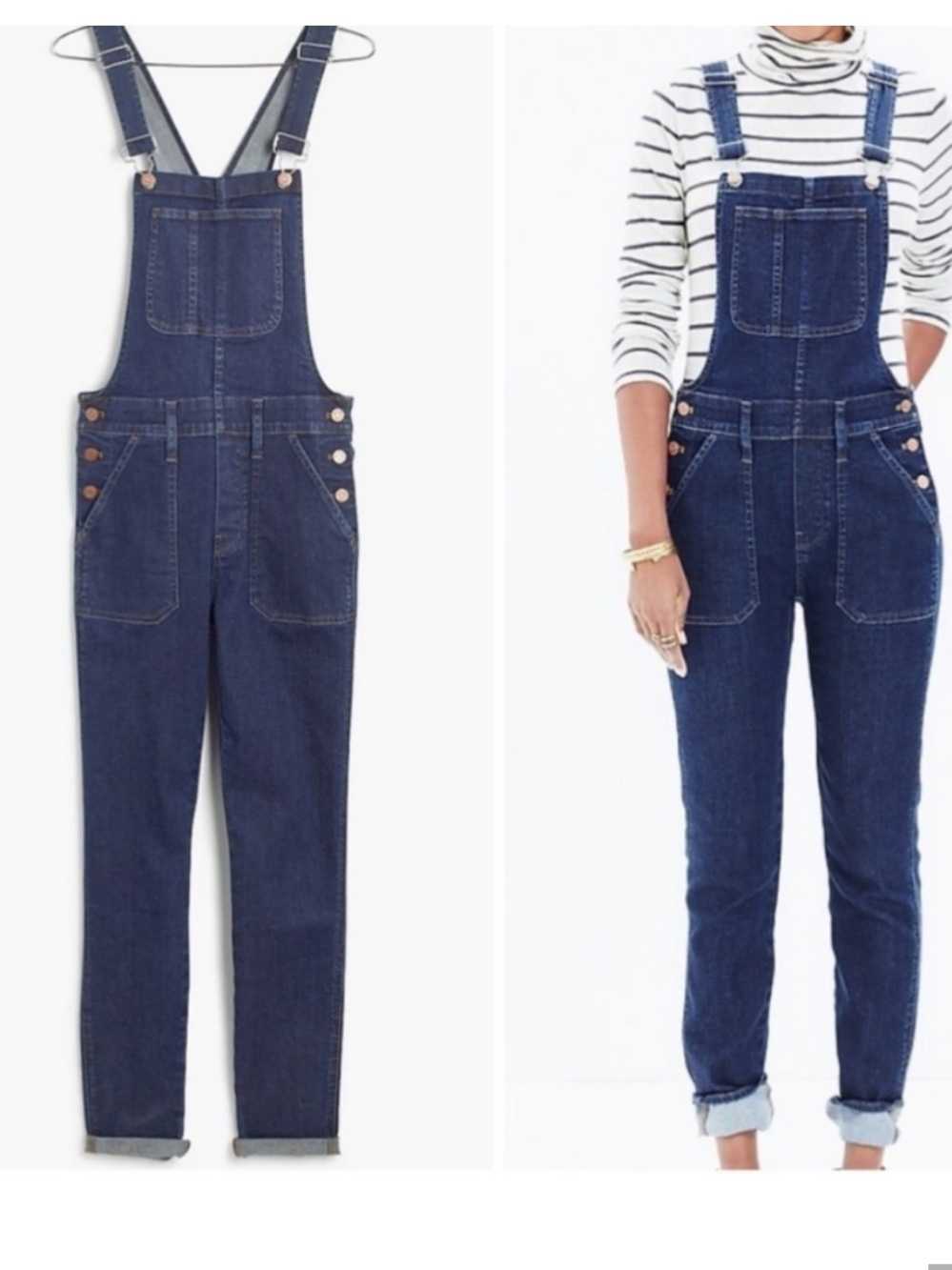 NWT Madewell Judd Wash Blue Skinny Denim Overalls
